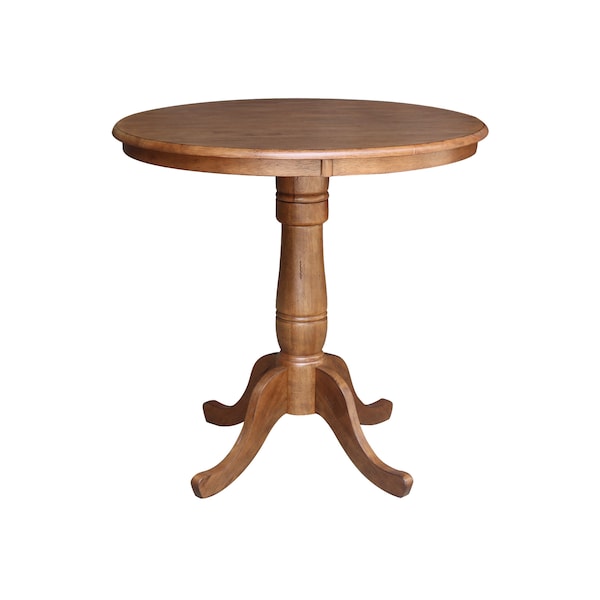 International Concepts Round 36 in Round Top Pedestal Table, 35.1 in Height, Distressed Oak, 36 W, 36 L, 35.1 in H, Wood K42-36RT-6B - main